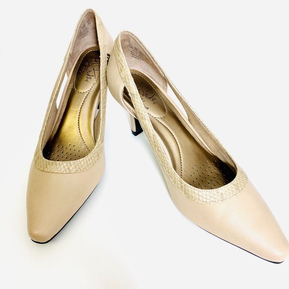 Life Stride Kimberly Taupe Heel Pump Comfort Support Flex Soft System NEW IN BOX - Picture 2 of 10